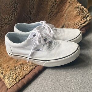 Vans Classic White/Light-Blue, checkered, Lace-Up Sneakers. Size 7.5